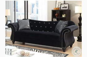Jolanda Black Flannelette Fabric Sofa