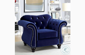 Jolanda Blue Flannelette Fabric Chair
