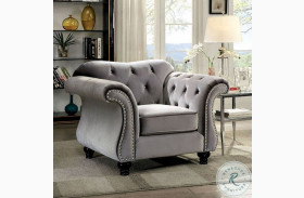 Jolanda Grey Flannelette Fabric Chair