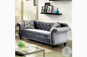 Jolanda Grey Flannelette Fabric Sofa