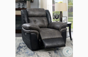 Brookdale Gray And Black Power Recliner