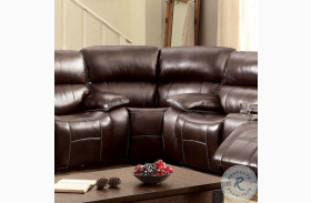 Ruth Brown Leather Reclining Corner Chair
