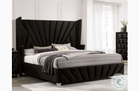 Carissa Wingback Upholstered Panel Bed