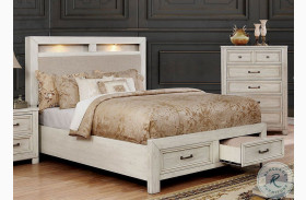 Tywyn Antique White King Panel Storage Bed