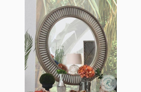 Kamalah Antique Gray Round Mirror