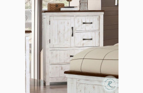 Alyson Distressed White And Walnut Chest