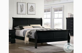 Louis Philippe Black Sleigh Bed