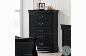 Louis Philippe 5 Drawer Black Chest