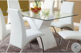 Wailoa White Glass Top Dining Table