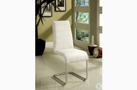 Glenview White Leatherette Side Chair Set of 2