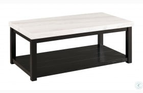 Evie White Marble And Black Rectangular Coffee Table