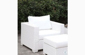 Somani White Outdoor Arm Chair