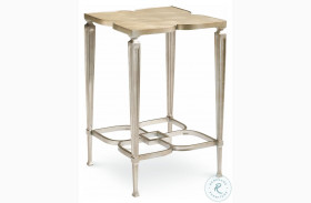 Lucky Charm Clover Taupe Silver Leaf 16" Side Table