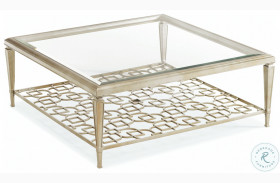 Sociables Taupe Silver Leaf Square Coffee Table