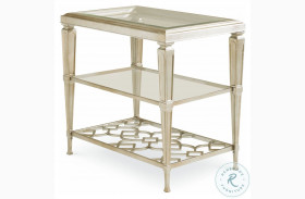 Social Connections Taupe Silver Leaf 18" Side Table