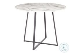 Cosmo Black Metal And White Marble Top Dining Table