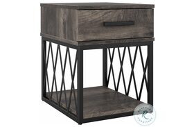 City Park Dark Gray Hickory End Table with Drawer
