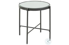 Carlo Clear Glass Top And Black Round End Table