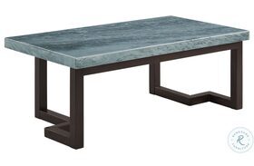 Cypher Gray Marble And Dark Espresso Rectangular Coffee Table