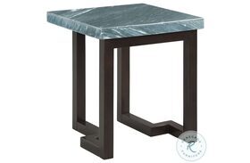 Cypher Gray Marble And Dark Espresso Square End Table