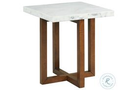 Meyers White Marble Square End Table