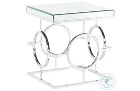 Katie Chrome Mirrored Square End Table