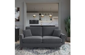 Coventry Dark Gray Microsuede Sofa