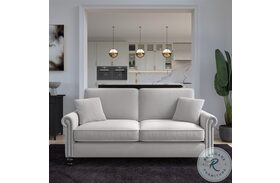 Coventry Light Gray Microsuede Sofa