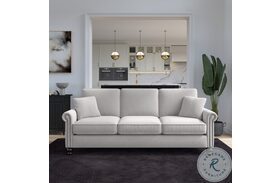 Coventry Light Gray Microsuede Large Sofa