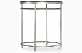 Saint Armand Black And Brushed Pewter Metal Round End Table