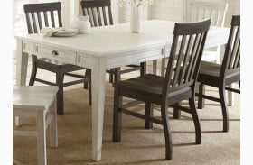 Cayla Antiqued White Extendable Dining Table