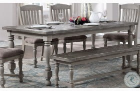 Lorraine Distressed Gray Rectangular Dining Table
