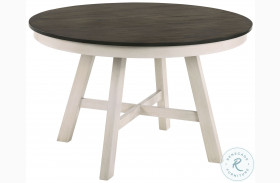 Maisie White And Brown Round Dining Table
