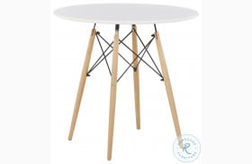 Jaspeni White and Natural Round Dining Table