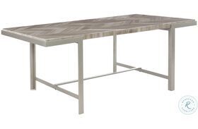 D00263-DT Natural Stone And Steel Dining Table