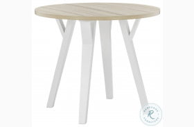 Grannen White and Natural Round Dining Table