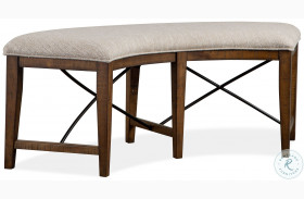 Bay Creek Toasted Nutmeg Upholstered Curved Bench