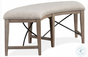 Paxton Place Dovetail Grey Upholstered Curved Bench