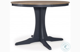 Landocken Brown And Blue Round Dining Table