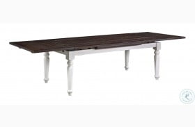 Maddox Dark Mocha And Distressed White 75" Extendable Dining Table