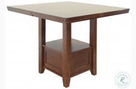 Ralene Medium Brown Rectangular Extendable Counter Height Dining Table