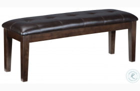 Haddigan Dark Brown Large Upholstered Dining Room Bench