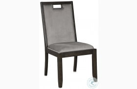 Hyndell Gray and Dark Brown Side Chair Set of 2
