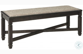 Tyler Creek Black And Gray Upholstered Bench