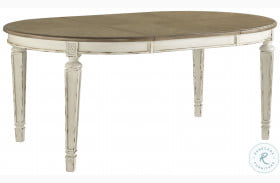 Realyn White Oval Extendable Dining Table
