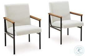 Dressonni White Dining Arm Chair Set of 2