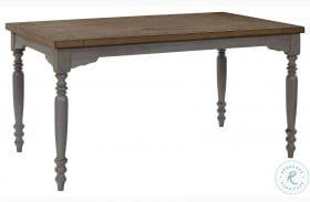 Midori Distressed Oak And Brushed Gray Dining Table