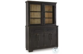 Galliden Aged Black Buffet with Hutch