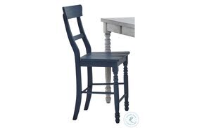 Savannah Court Distressed Antique Navy Counter Height Chair Set Of 2