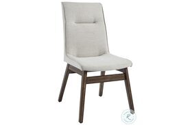 Mimosa Walnut Brown And Eggshell White Fabric Upholstered Dining Chair Set Of 2